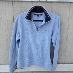 Tommy Hilfiger Mock Neck Pullover Quarter Zip Combed Classic Sweater Small
